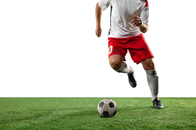 Free Photo Fighting Close Up Legs Of Professional Soccer Football Players Fighting For Ball On Field Isolated On White Wall Concept Of Action Motion High Tensioned Emotion During Game Cropped Image