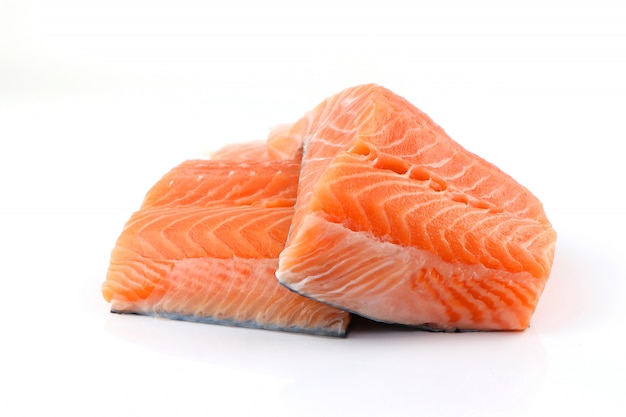 Premium Photo | Fillet of salmon isolated on white background