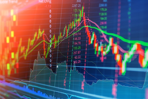 Financial stock market graph chart of stock market investment trading ...