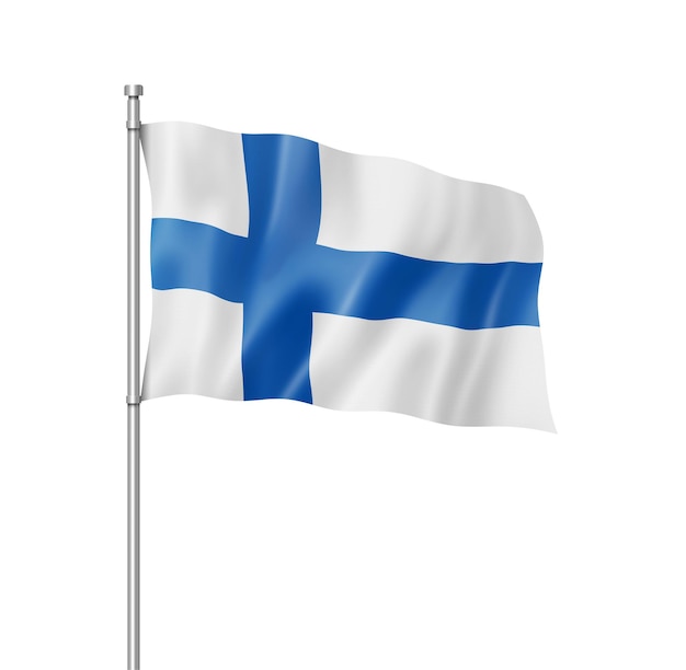 Premium Photo | Finland flag, three dimensional render, isolated on white