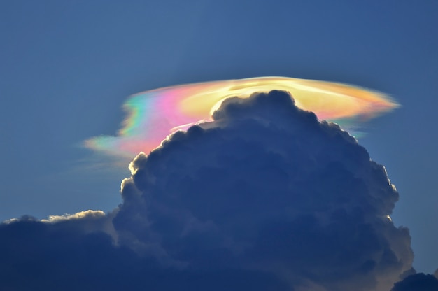 Premium Photo Fire Rainbow Cloud Phenomenon Is A Natural Phenomenon Called Irisation Or