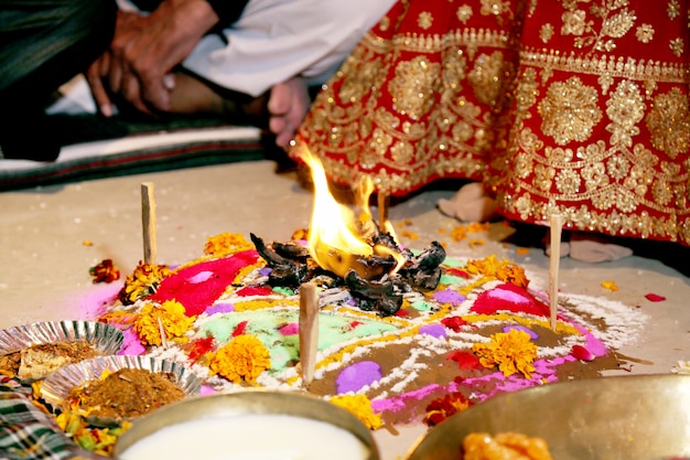 The Fire Tray Indian Wedding Rituals Premium Photo