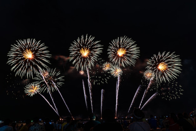 Premium Photo | Fireworks festival in pattaya, thailand