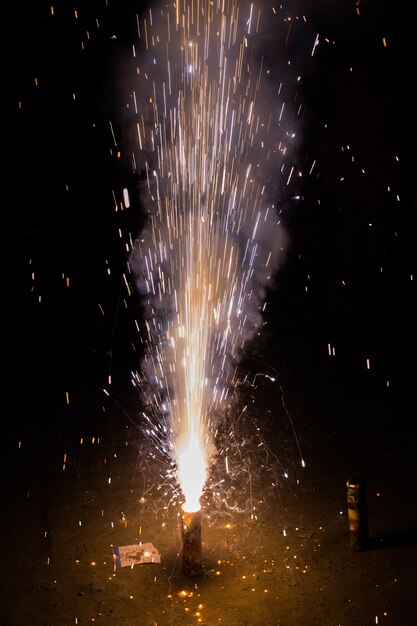 Fireworks At Reception Of Wedding Premium Photo