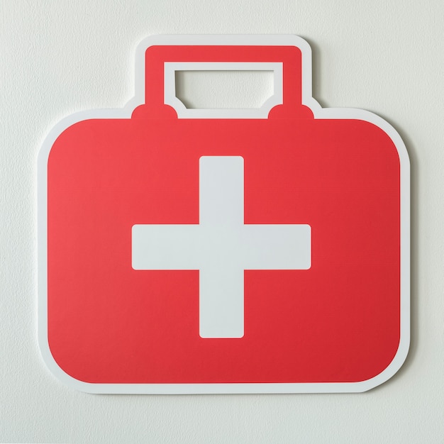 First aid bag paper craft icon Free Photo