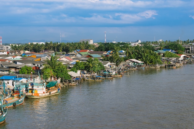 Premium Photo | The fishing boat at a berth in pattani, thailand.