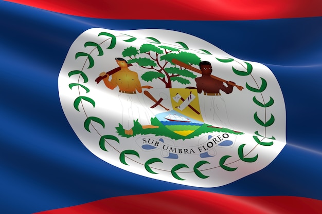 Premium Photo | Flag of belize. 3d illustration of the belizean flag ...