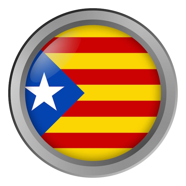 Premium Photo | Flag of catalonia round as a button