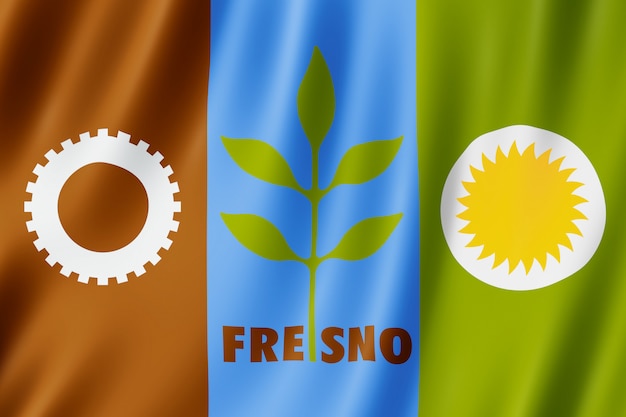 Premium Photo | Flag of fresno city, california (us)