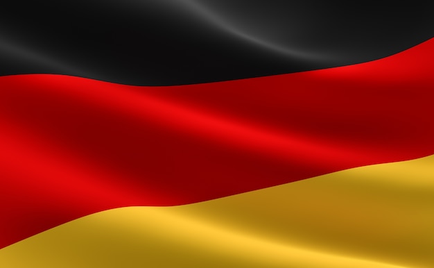 Flag of germany. 3d illustration of the german flag waving. | Premium Photo