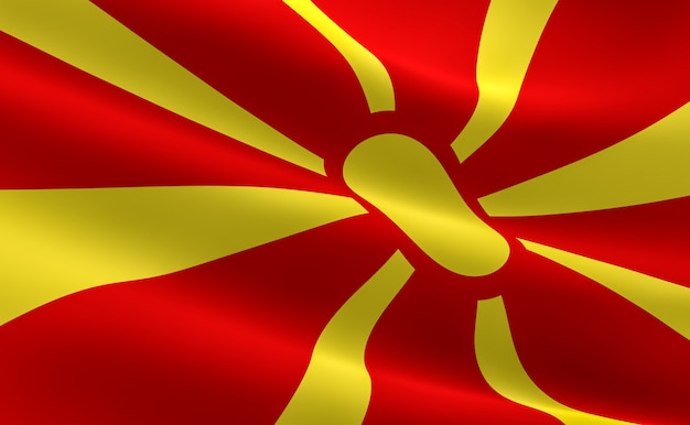 Premium Photo | Flag of macedonia. illustration of the macedonian flag ...