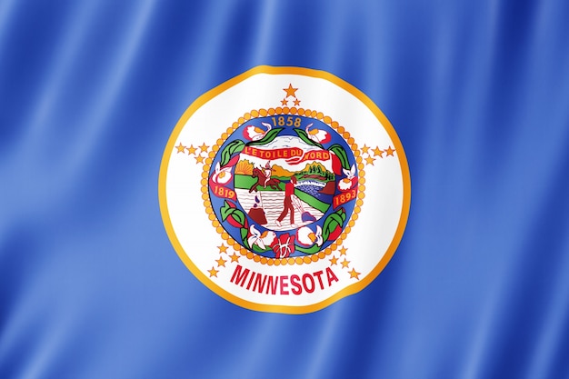 Premium Photo | Flag of minnesota, us state. 3d illustration of the ...