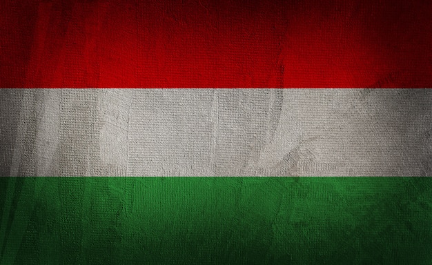 Flag Vengrii Na Temnom Fone Tekstury Premium Foto