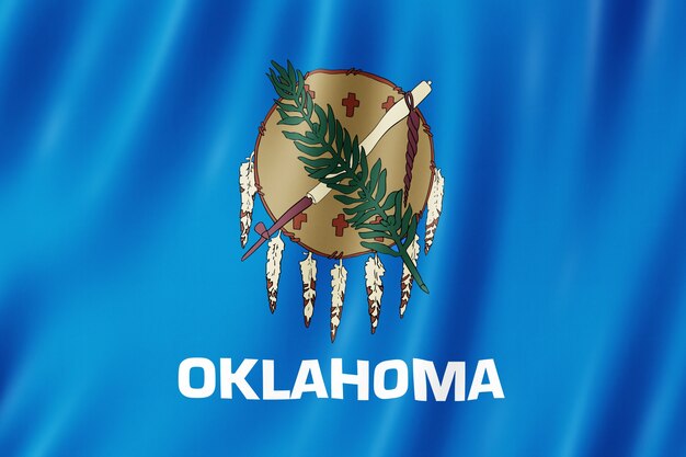 Premium Photo | Flag of oklahoma, usa. 3d illustration of the oklahoma ...