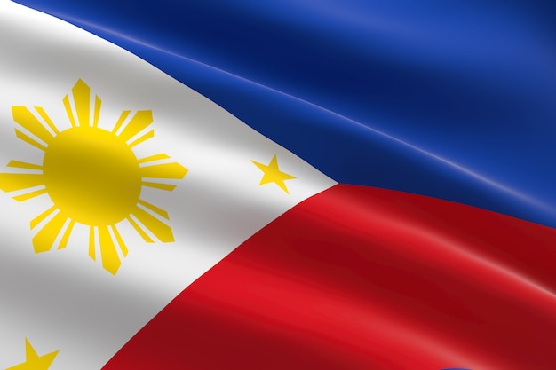 Premium Photo Flag Of Philippines 3d Illustration Of The Filipino Flag Waving