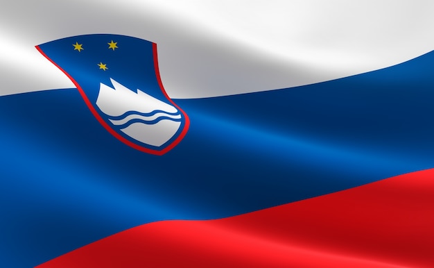 Premium Photo Flag Of Slovenia Illustration Of The Slovene Flag Waving