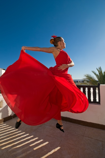 Free Photo Flamenco Dancer Leaping