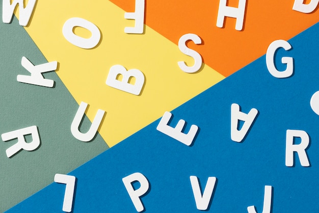 Free Photo | Flat lay of alphabet letters for education day