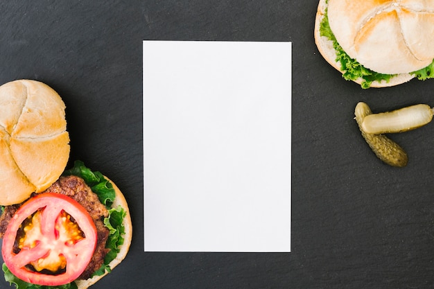 Download Premium Photo Flat Lay Burger With Paper Mock Up