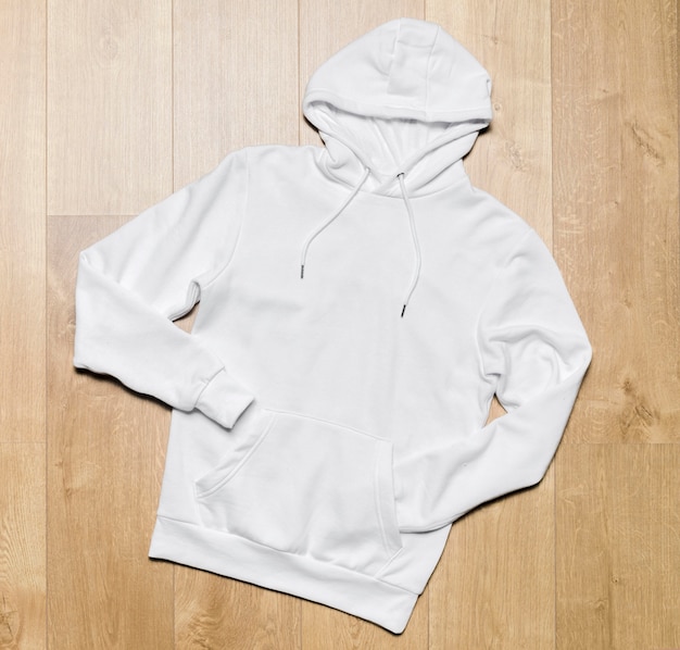 Download Flat lay casual white hoodie | Free Photo