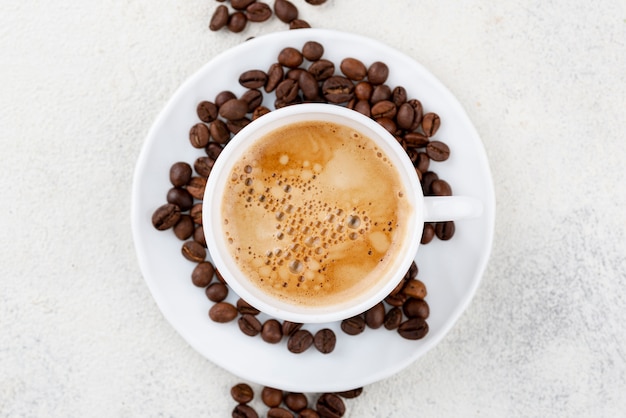 Free Photo | Flat lay of coffee in white cup