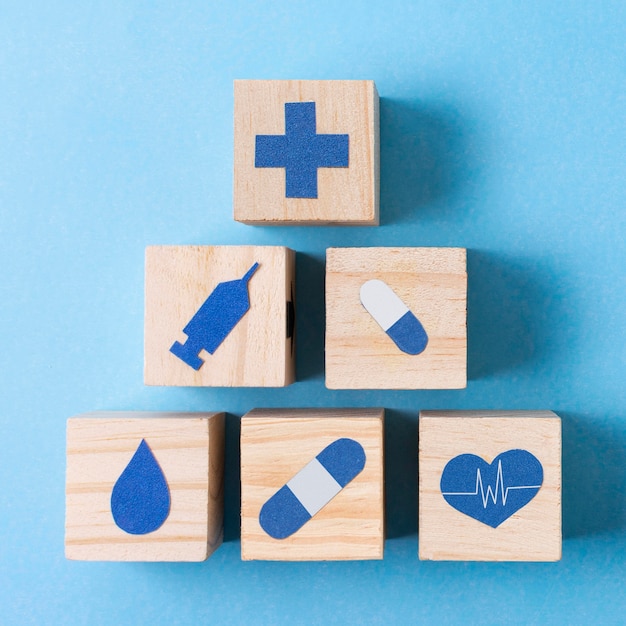 Free Photo | Flat lay composition of medical elements