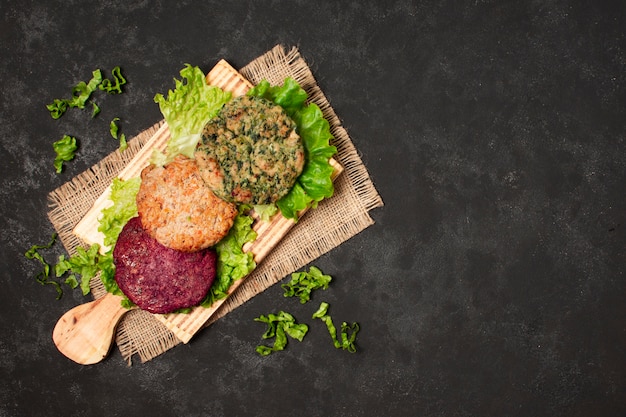 Flat lay frame healthy food with copy-space Free Photo