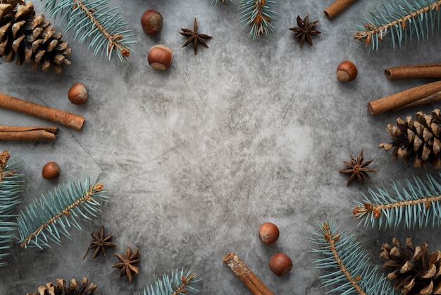 Flat Lay Frame With Cinnamon Sticks And Copy Space Free Photo