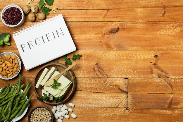 Flat lay frame with notebook and grains Free Photo