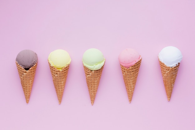 Flat lay of ice cream flavors Photo | Free Download