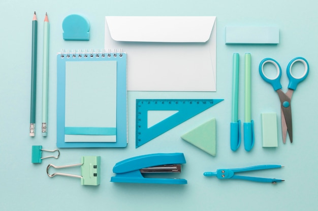 Premium Photo | Flat lay school items assortment