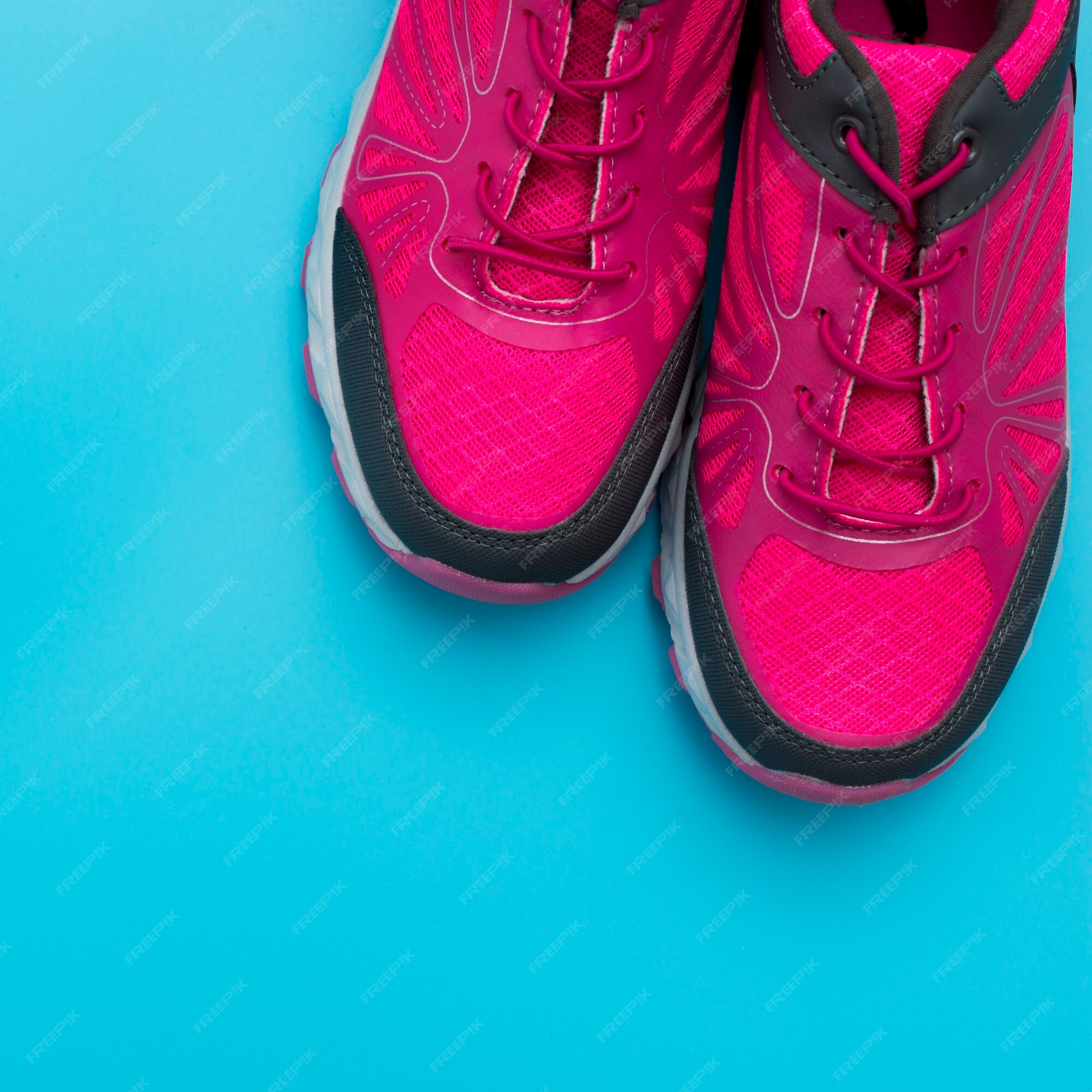 Free Photo | Flat lay of sneakers with copy space