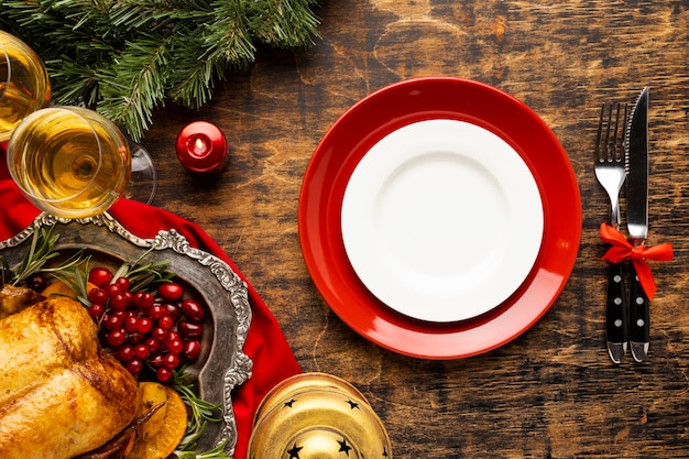 Free Photo | Flat lay traditional christmas cuisine assortment