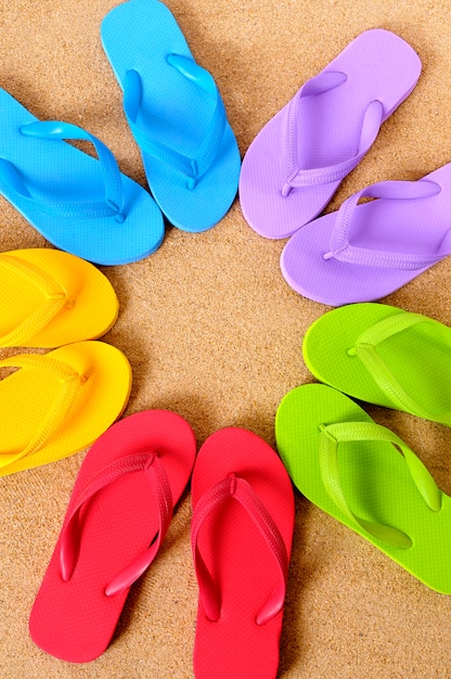 flip flops on sand