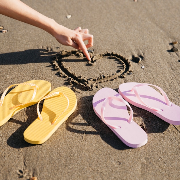flip flops on sand