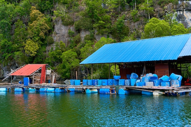 Premium Photo A Floating Fish Farm On The Island Of Langkawi In Malaysia