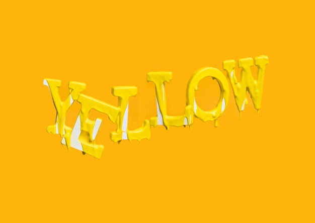 Download Free Photo Paint Dripping On Floating Word Yellow Yellowimages Mockups