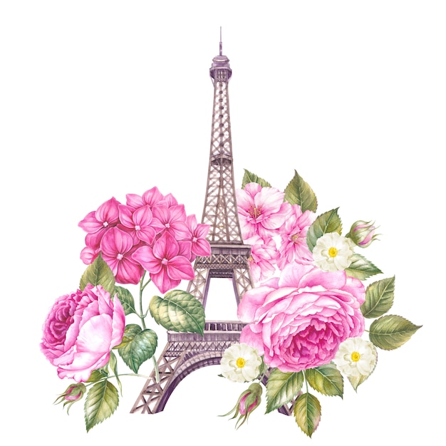 Premium Photo | Floral eiffel tower