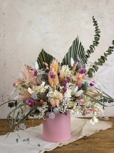 Premium Photo | Floral still life on a light background