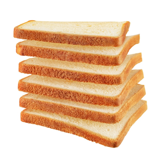 Premium Photo Flying Toasted Bread Isolated On White Background