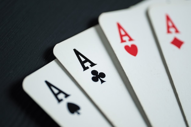 Premium Photo | Four aces close-up