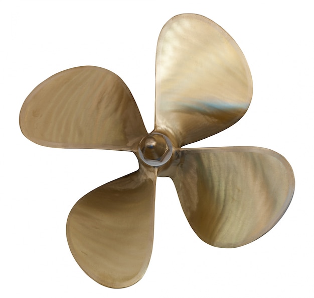 Four-bladed propeller over white Free Photo
