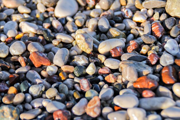 Premium Photo | Fragment of colourful beach gravel as a background