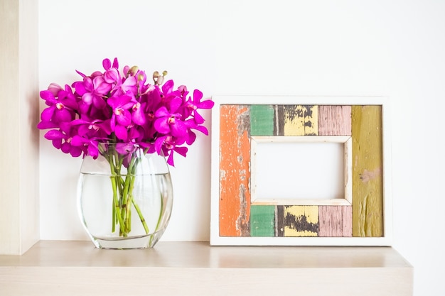 Free Photo | Frame and flower pot