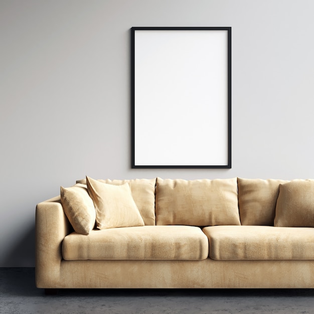 Download Frame mockup on living room | Premium Photo