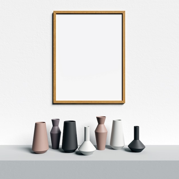 Download Premium Photo | Frame mockup with minimalist interior decorations