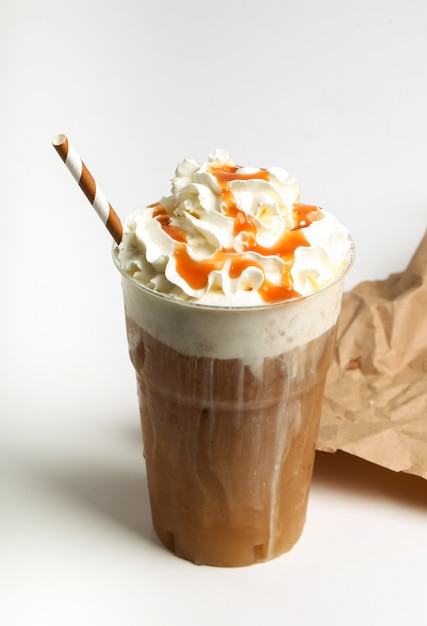 Free Photo | Frappe coffee on white