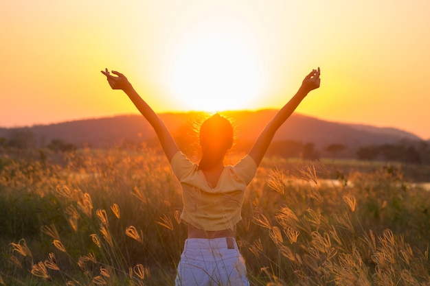 Premium Photo | Free happy woman enjoying nature