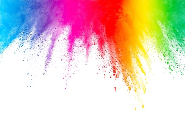 Premium Photo | Freeze motion of color powder exploding on ...