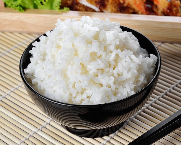 Premium Photo | Fresh cooked rice in a bowl